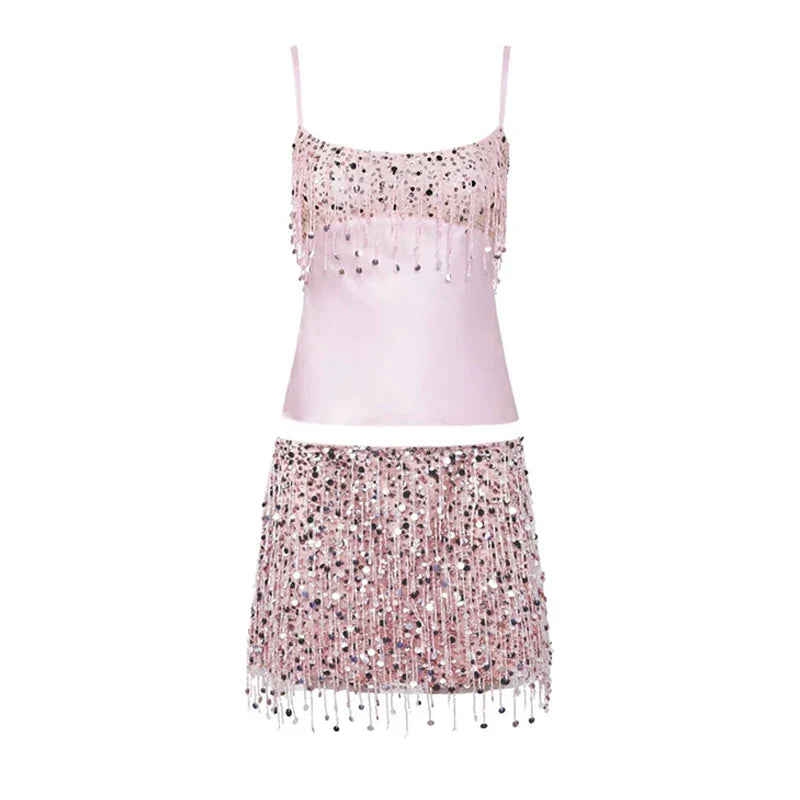 Pailletten-fonott Bikini Szett – Riviera