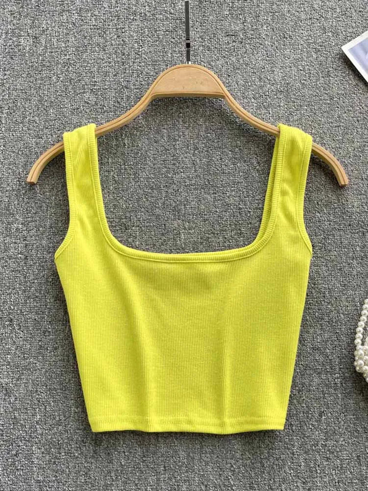 Ruházat nélküli Cropped Tanktop Egyszínű Színben – Zayra