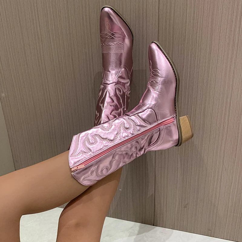 Retro Western Cowboy Csizma - Daisy