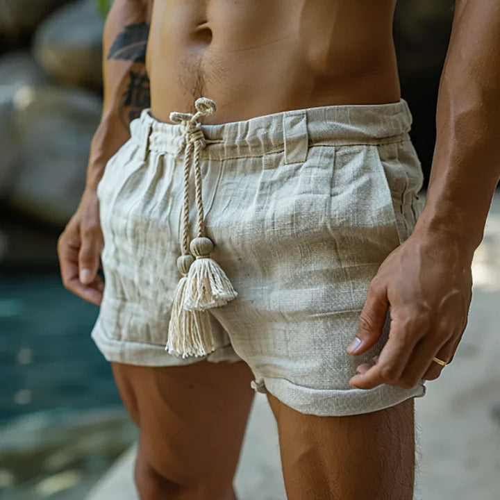 Fehér, könnyű vászon rövidnadrág férfiaknak – Mattis