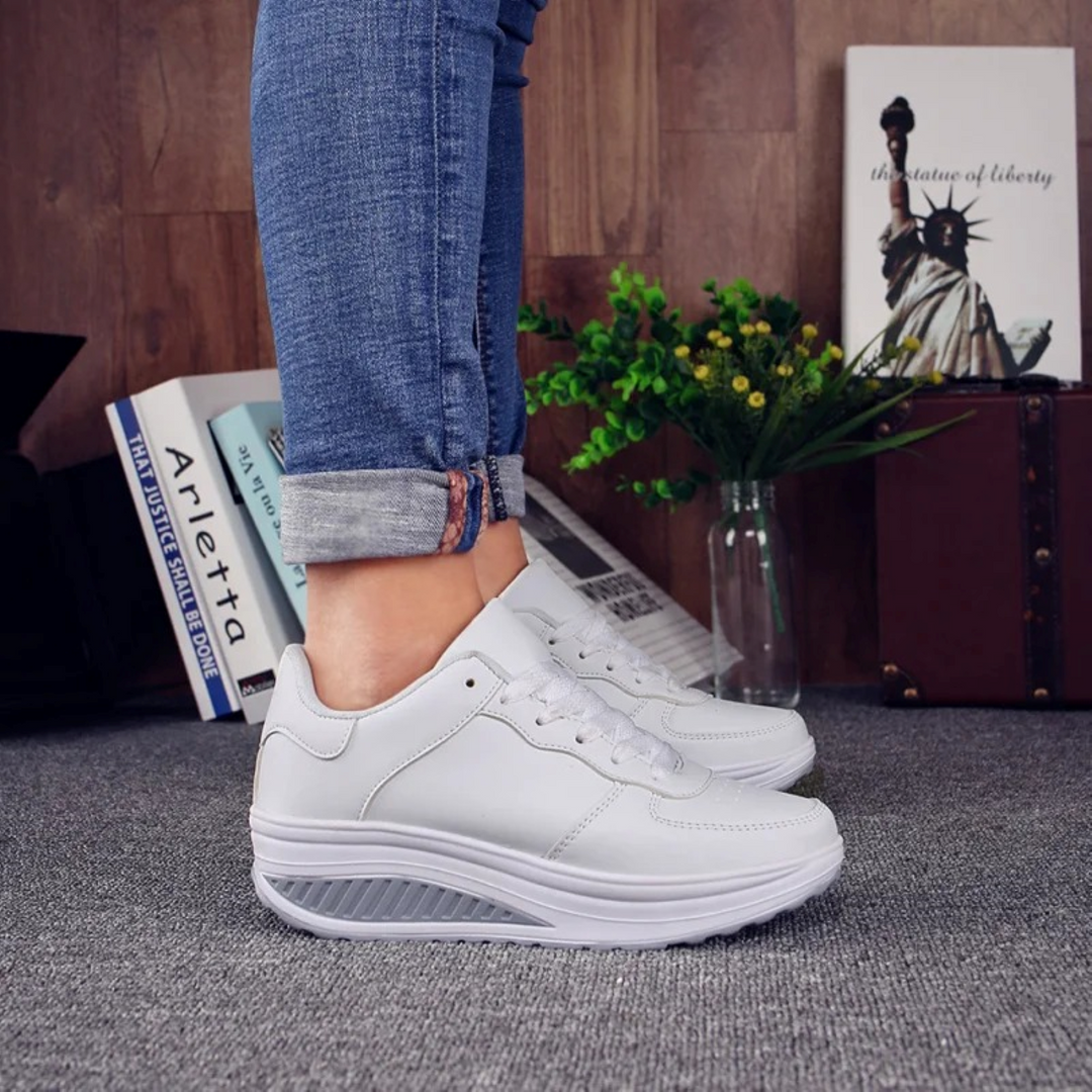 Orthopédiai Női Sportcipők Fekete Bőrből - FlexiStep