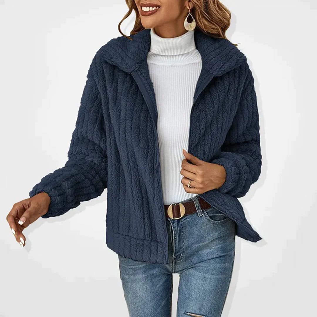 Kényelmes Fleece Női Kardigán - Charlotte