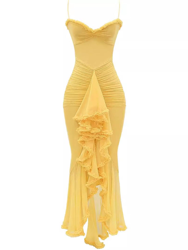 Trendi maxi ruha volánnal és spagetti pántokkal – Loyza