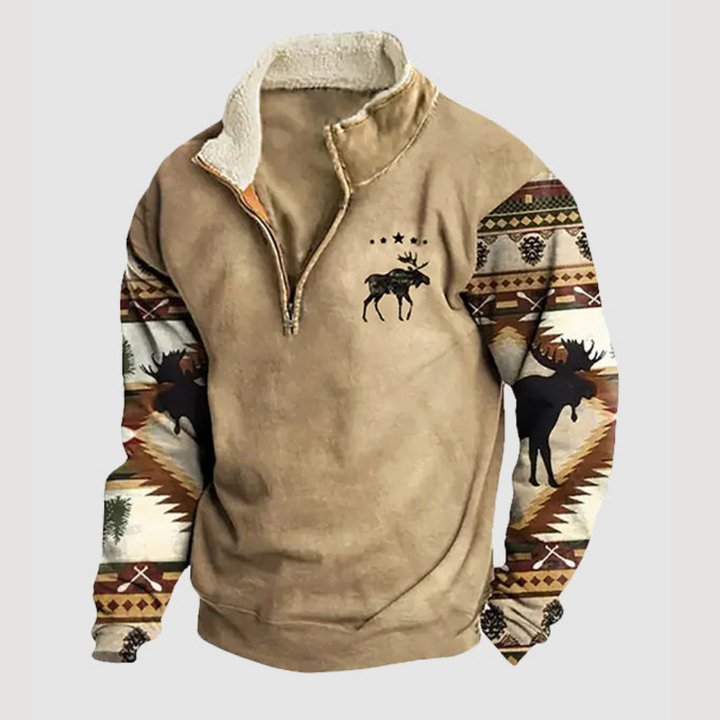 Vintage Fleece Téleni Pulóver Cipzárral Férfiaknak - Felix