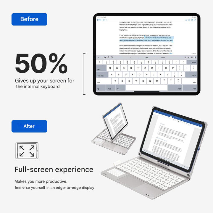 Vezeték nélküli 360°-ban forgatható billentyűzet - KeySpin borító
