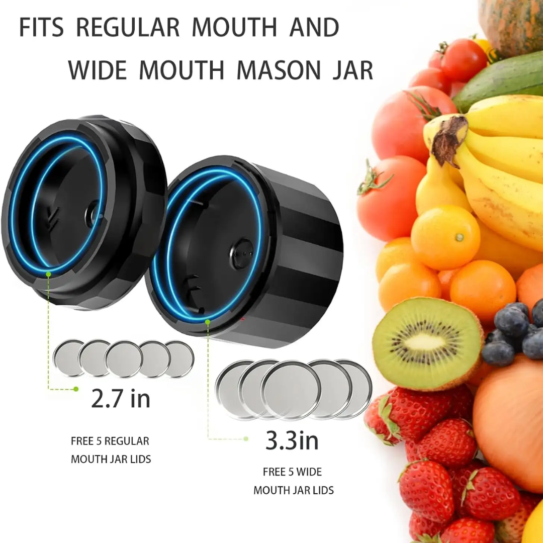 Elektromos Mason Jar Vákuum Záró Készlet - Őrizze Meg a Frissességet Gyorsan!