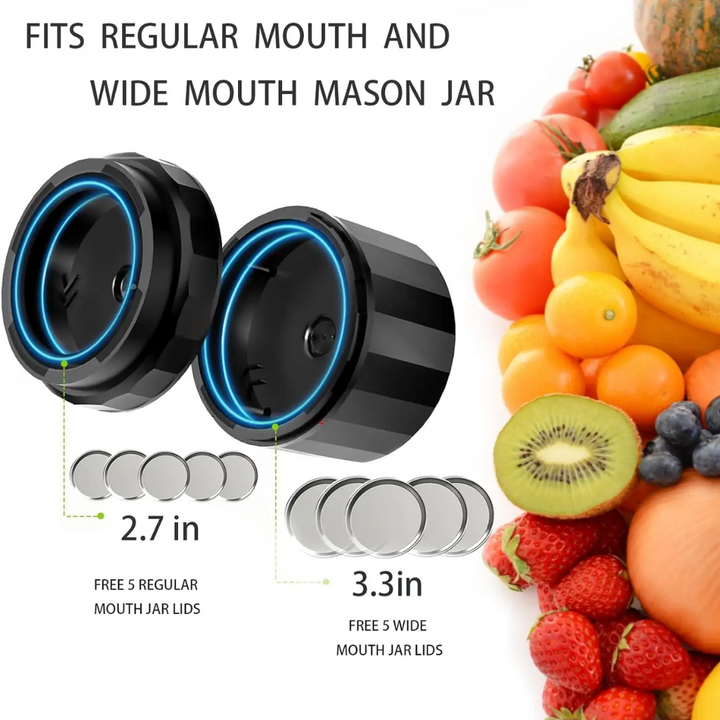 Elektromos Mason Jar Vákuum Záró Készlet - Őrizze Meg a Frissességet Gyorsan!