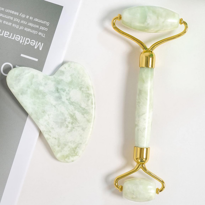 Instant Glow Gua Sha & Jade Roller Szett