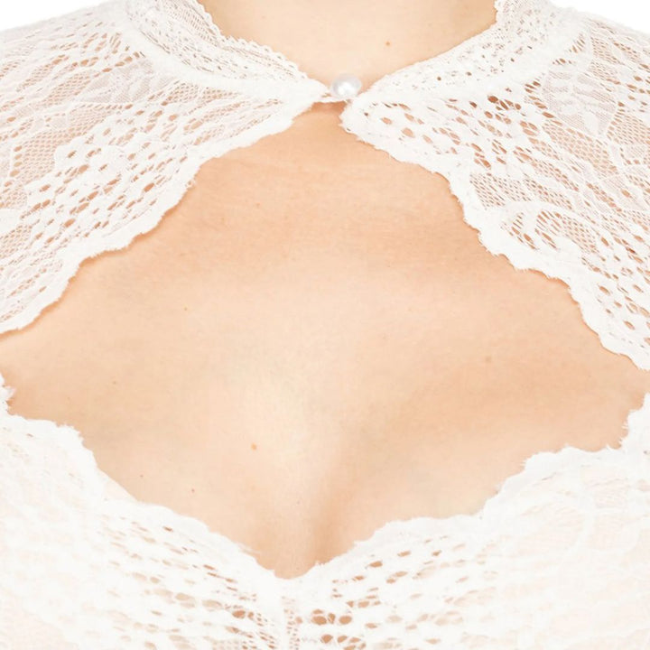 Trendi Dirndlbluse csipkével és szív alakú kivágással nőknek - Alina