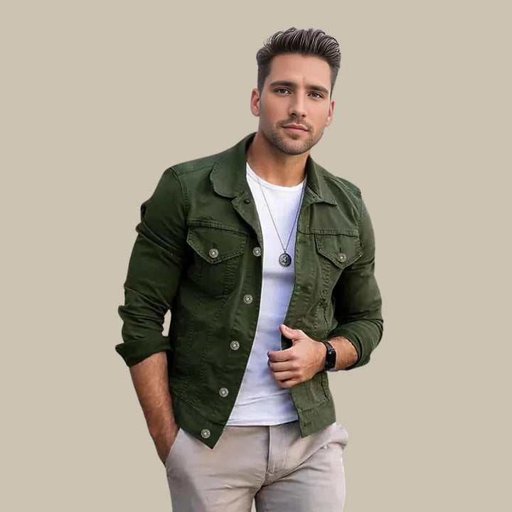 Férfi farmerszövet kabát slim-fit szabással – Milan