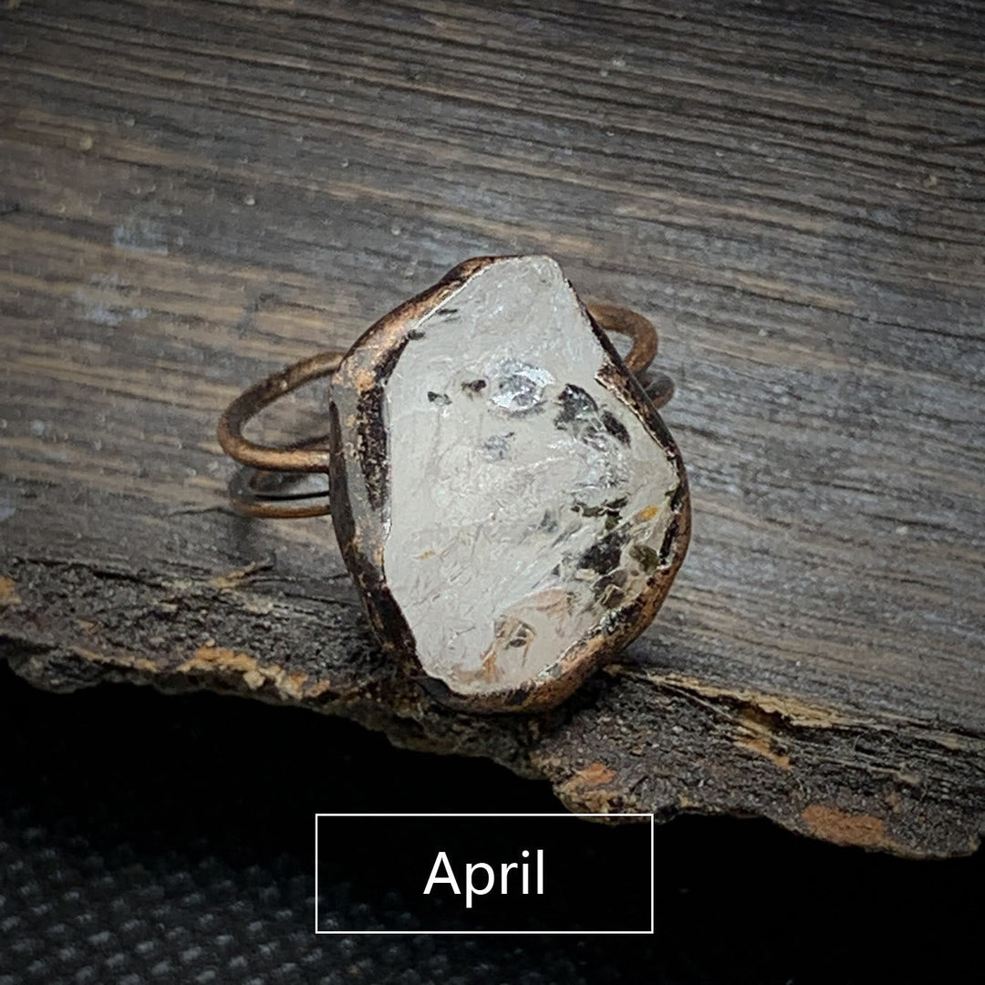 Természetes Nyers Születési Kő Gyűrű - Selina