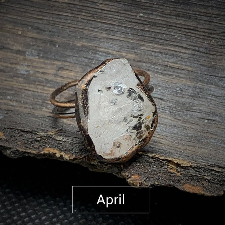 Természetes Nyers Születési Kő Gyűrű - Selina