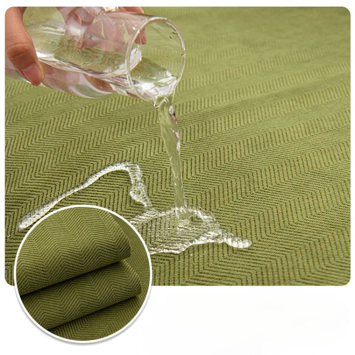 Chenille kanapévédő halszálka mintával – VeluraShield