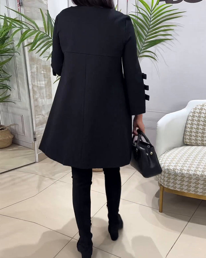 Casual Fekete Ruha Hosszú Ujjú - Nora