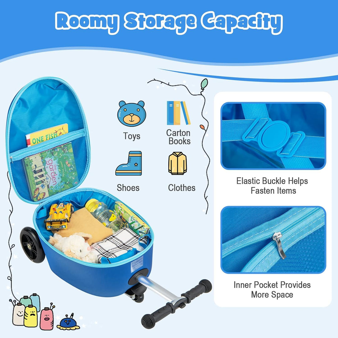 Gyermek 2 az 1-ben Roller Bőrönd LED Kerekekkel