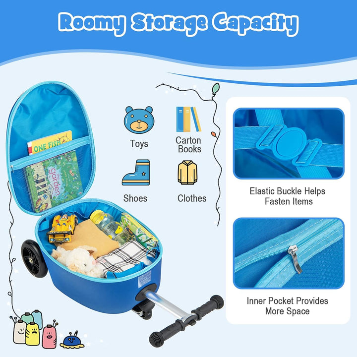 Gyermek 2 az 1-ben Roller Bőrönd LED Kerekekkel