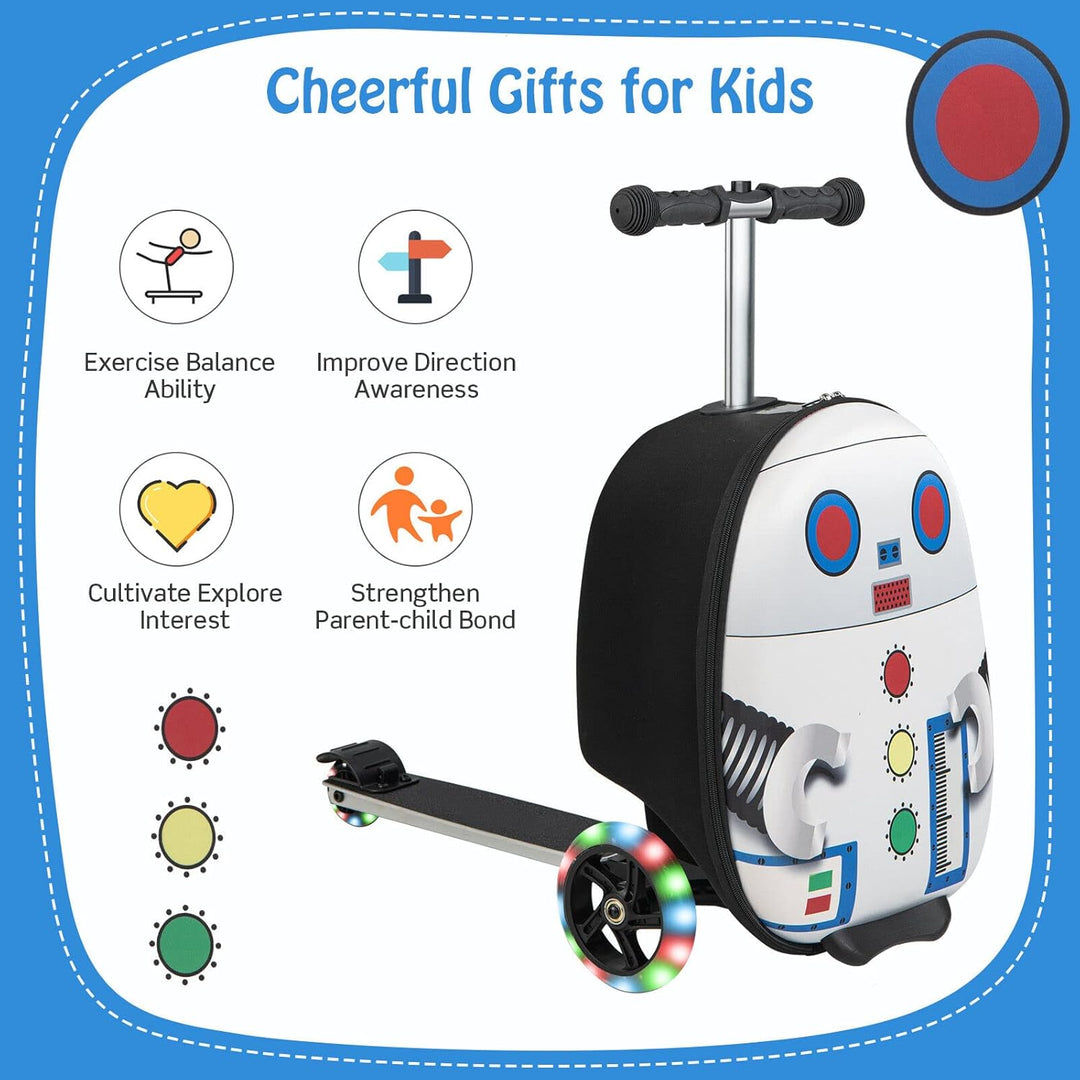 Gyermek 2 az 1-ben Roller Bőrönd LED Kerekekkel