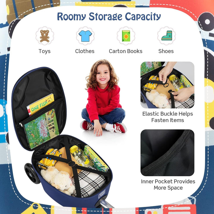 Gyermek 2 az 1-ben Roller Bőrönd LED Kerekekkel