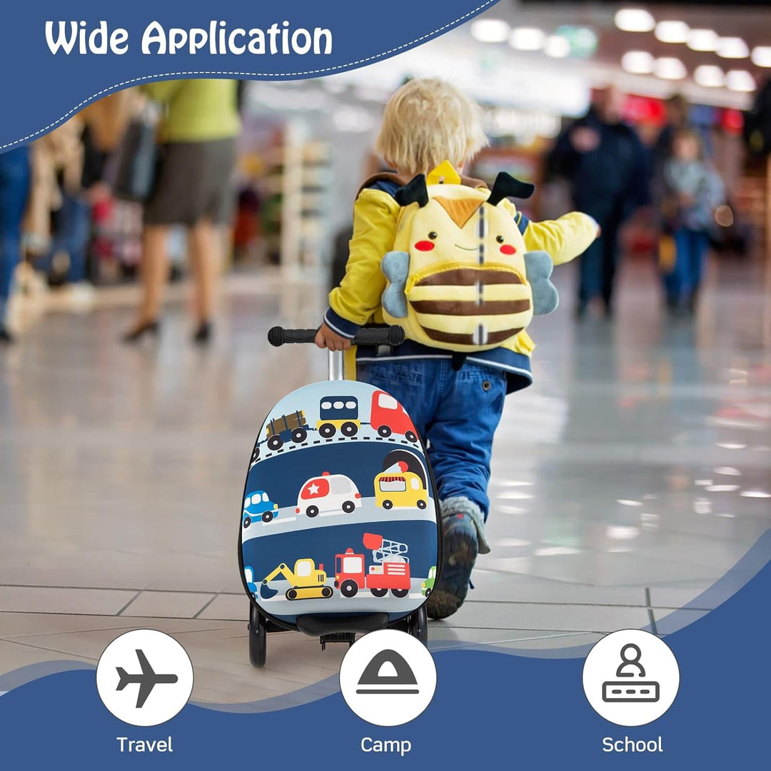 Gyermek 2 az 1-ben Roller Bőrönd LED Kerekekkel