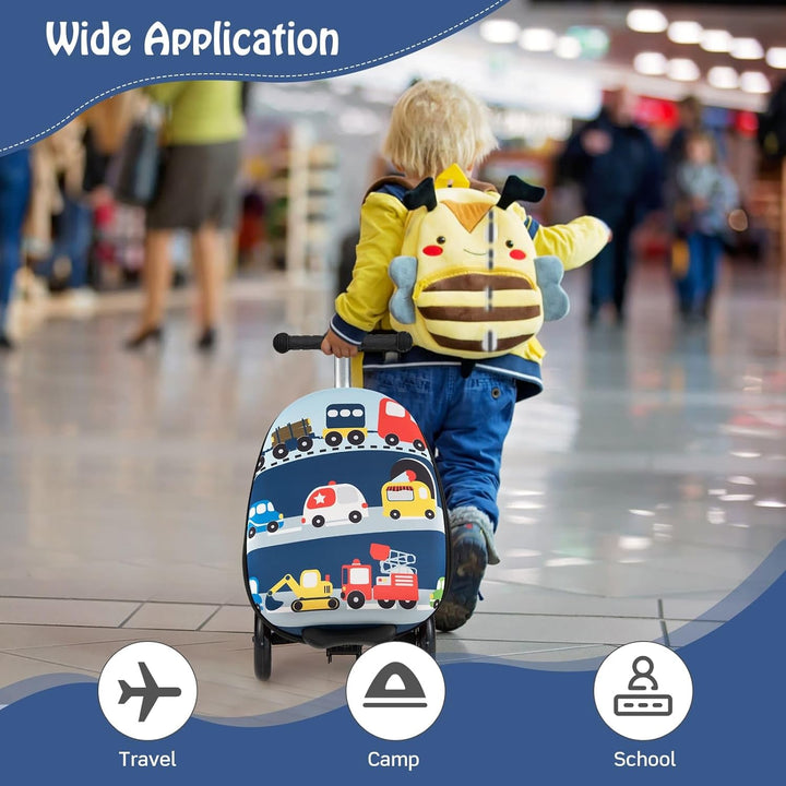 Gyermek 2 az 1-ben Roller Bőrönd LED Kerekekkel