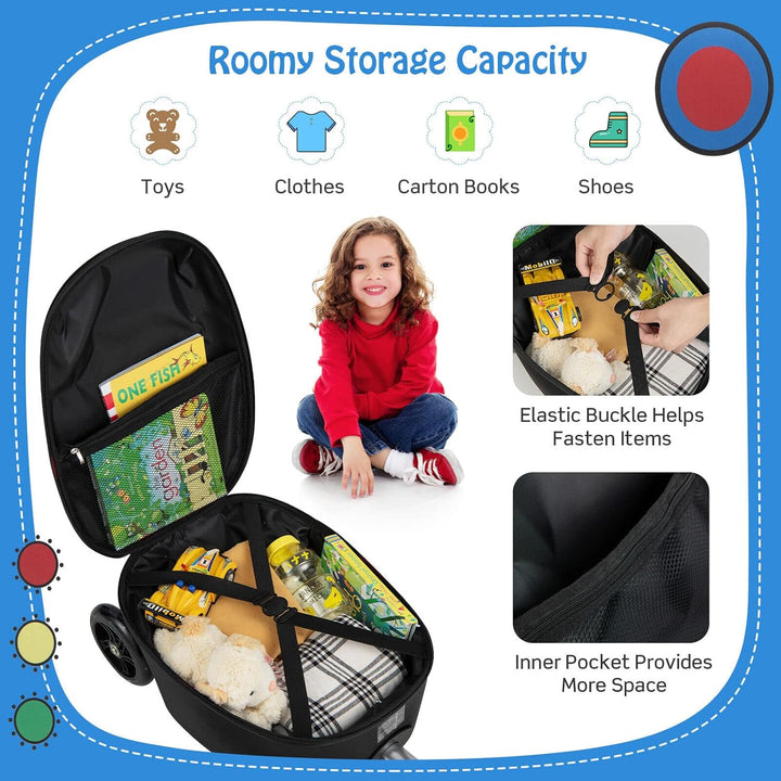 Gyermek 2 az 1-ben Roller Bőrönd LED Kerekekkel