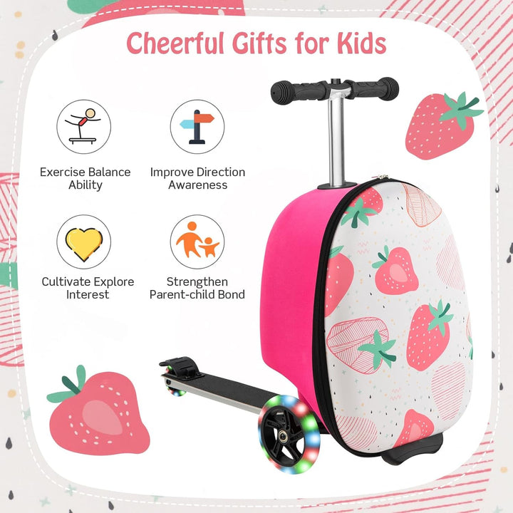 Gyermek 2 az 1-ben Roller Bőrönd LED Kerekekkel