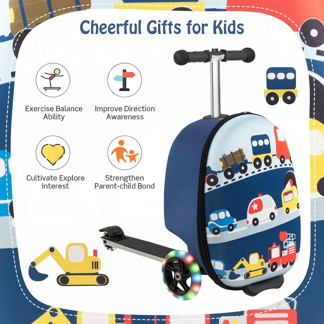 Gyermek 2 az 1-ben Roller Bőrönd LED Kerekekkel