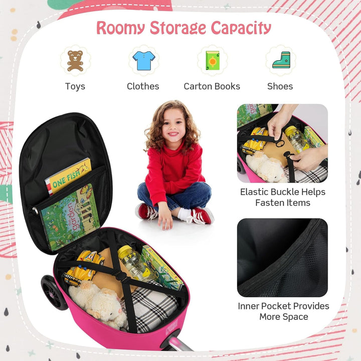 Gyermek 2 az 1-ben Roller Bőrönd LED Kerekekkel