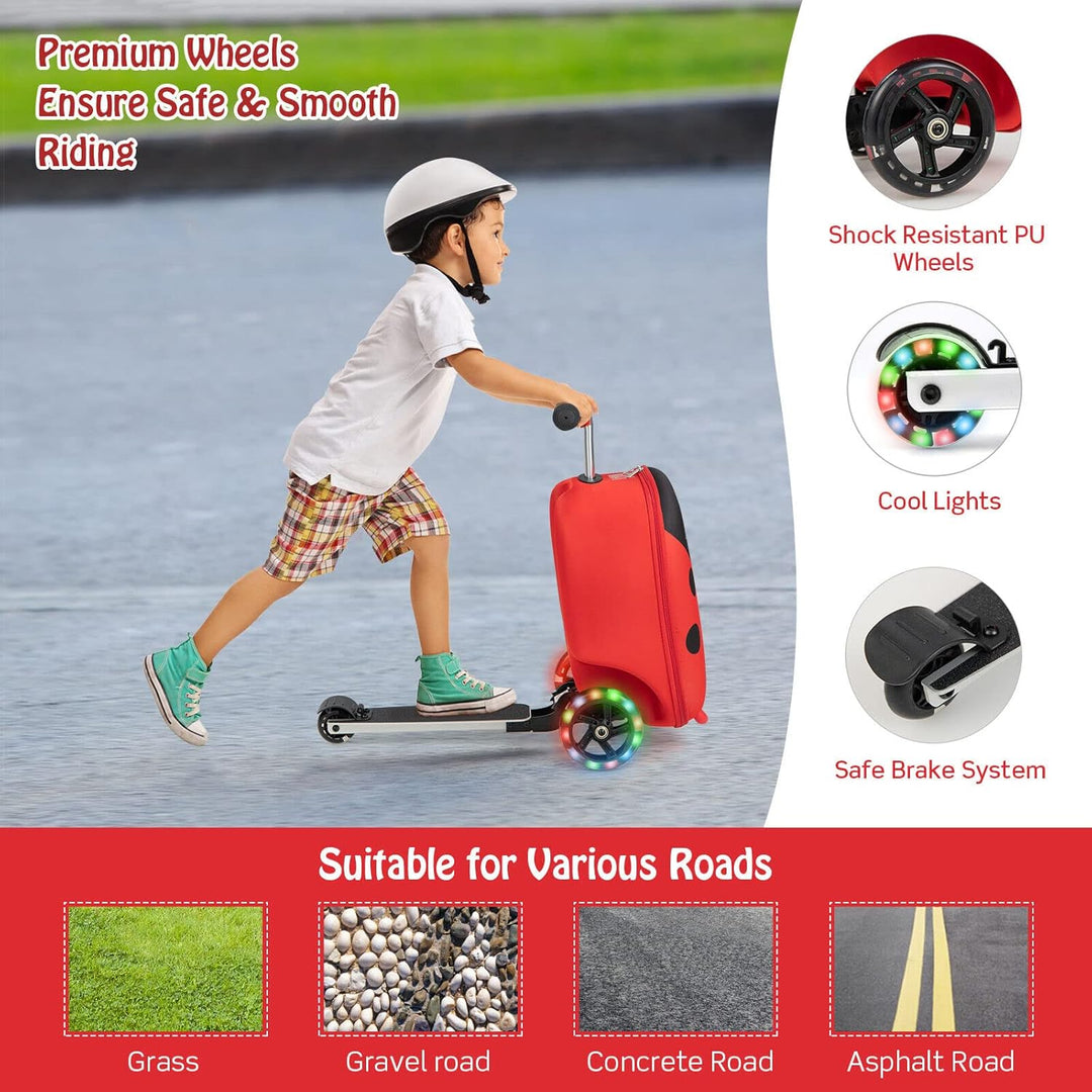 Gyermek 2 az 1-ben Roller Bőrönd LED Kerekekkel