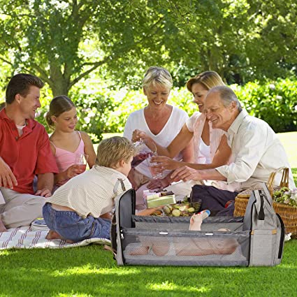 Hordozható babaágy és pelenkázótáska – Többfunkciós utazási hátizsák