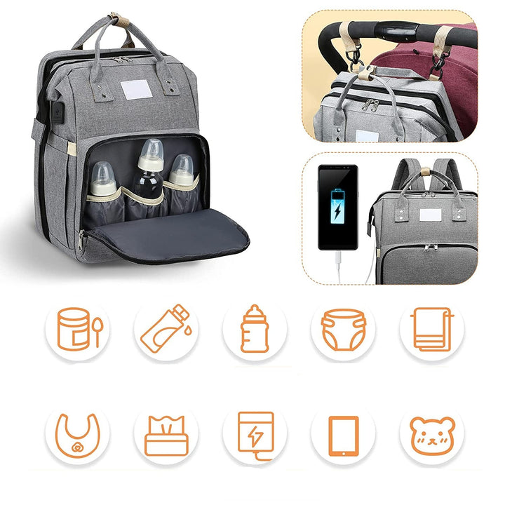Hordozható babaágy és pelenkázótáska – Többfunkciós utazási hátizsák