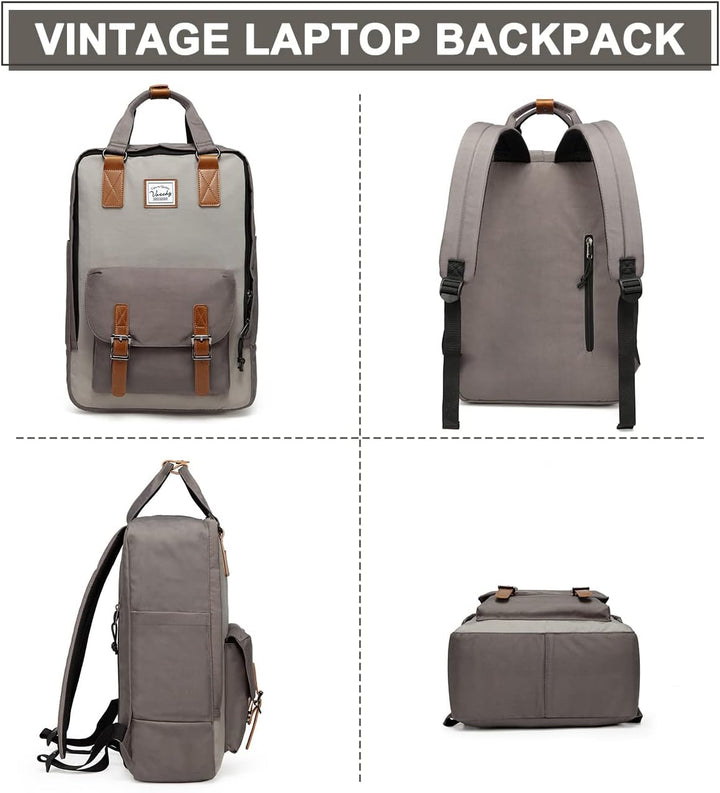 15,6” vízálló vintage laptop hátizsák rendező zsebekkel – UrbanEase