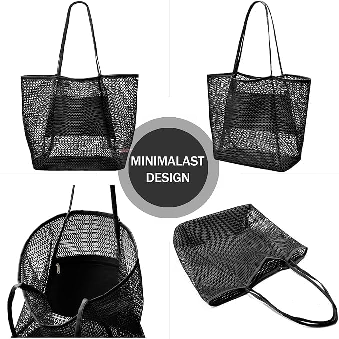 Hajtható hálós strandtáska belső zsebbel – Vásárolj 1-et, a 2. INGYEN van
