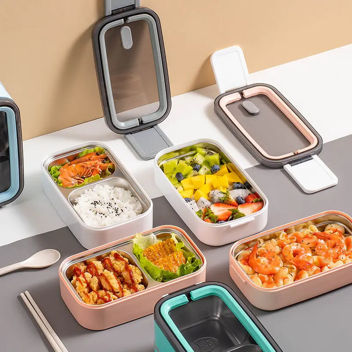2-Rétegű Rozsdamentes Acél Bento Uzsonnás Doboz - MealMate
