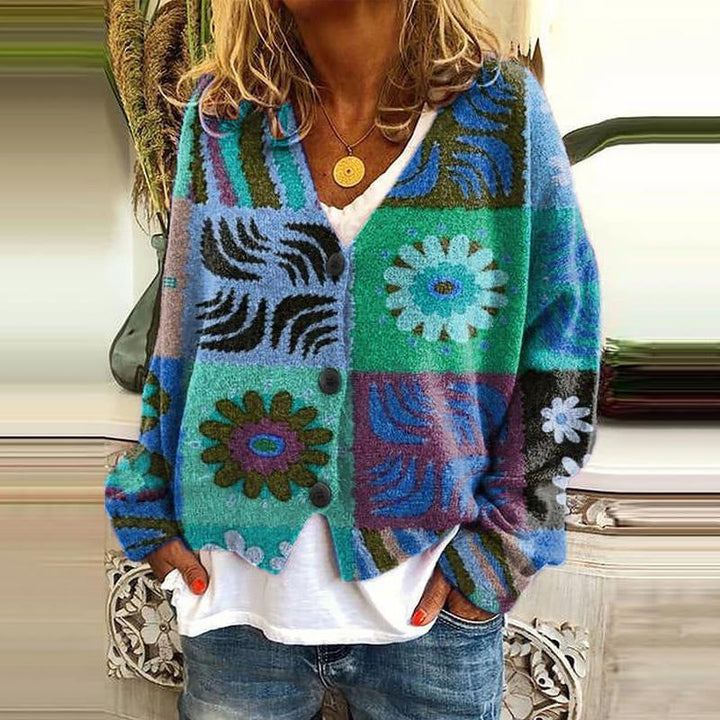 Trendi Patchwork Női Mellény Gombokkal - Elise