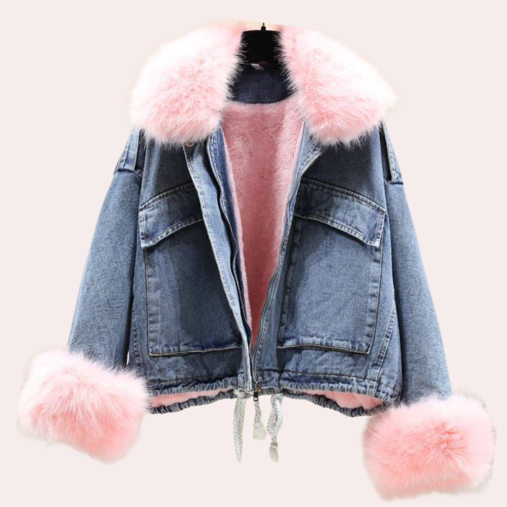 Meleg Denim Téli Kabát Nőknek - Mira