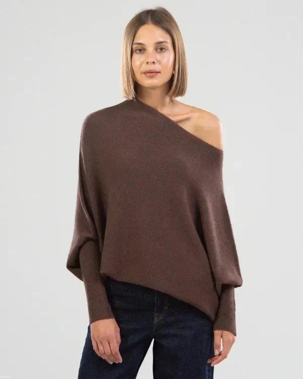 Aszimmetrikus Oversized Női Pulóver - Sophia