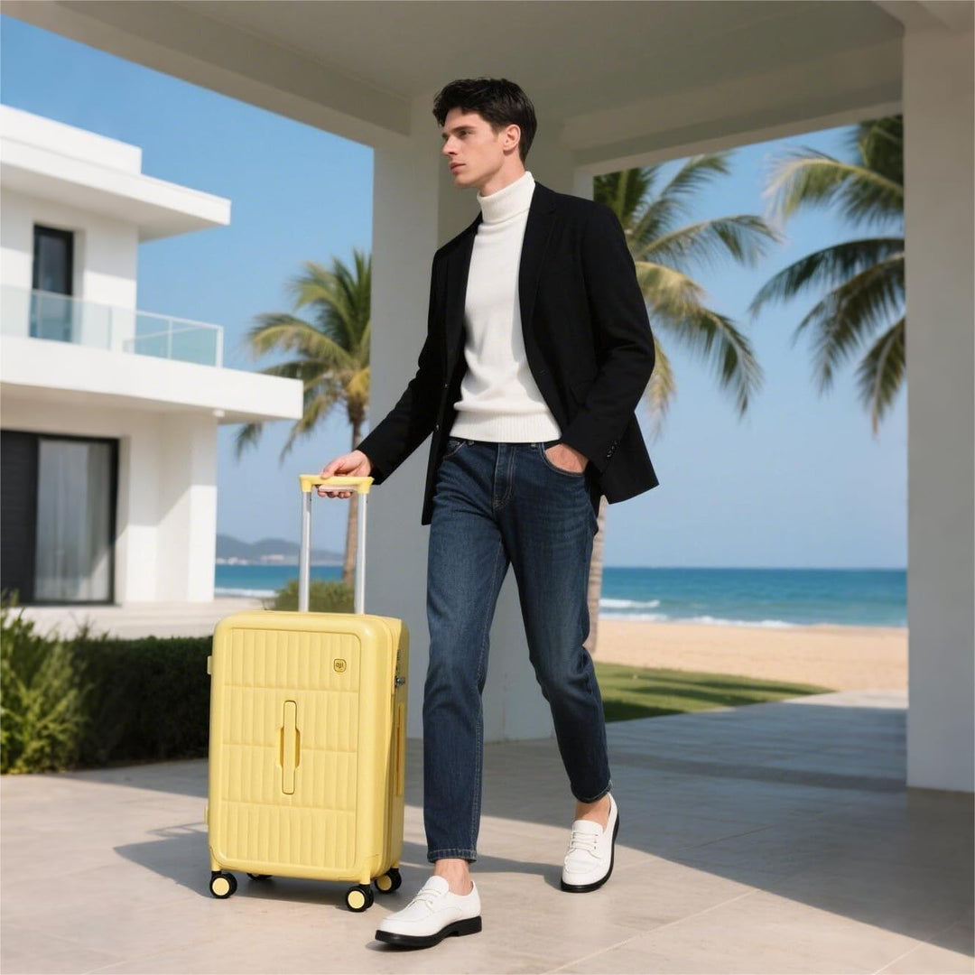 Nagy kemény héjú ellenőrzött bőrönd 8 forgókerékkel