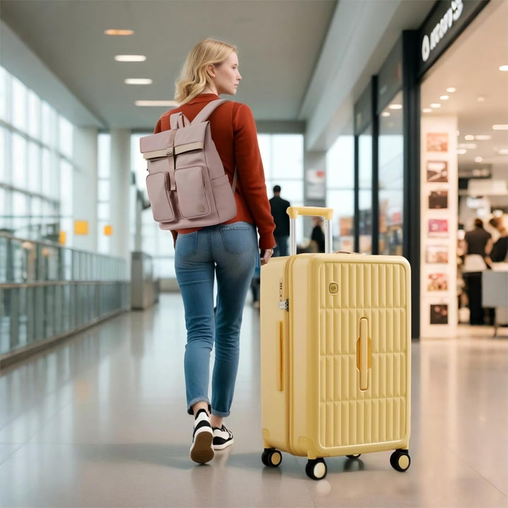 Nagy kemény héjú ellenőrzött bőrönd 8 forgókerékkel