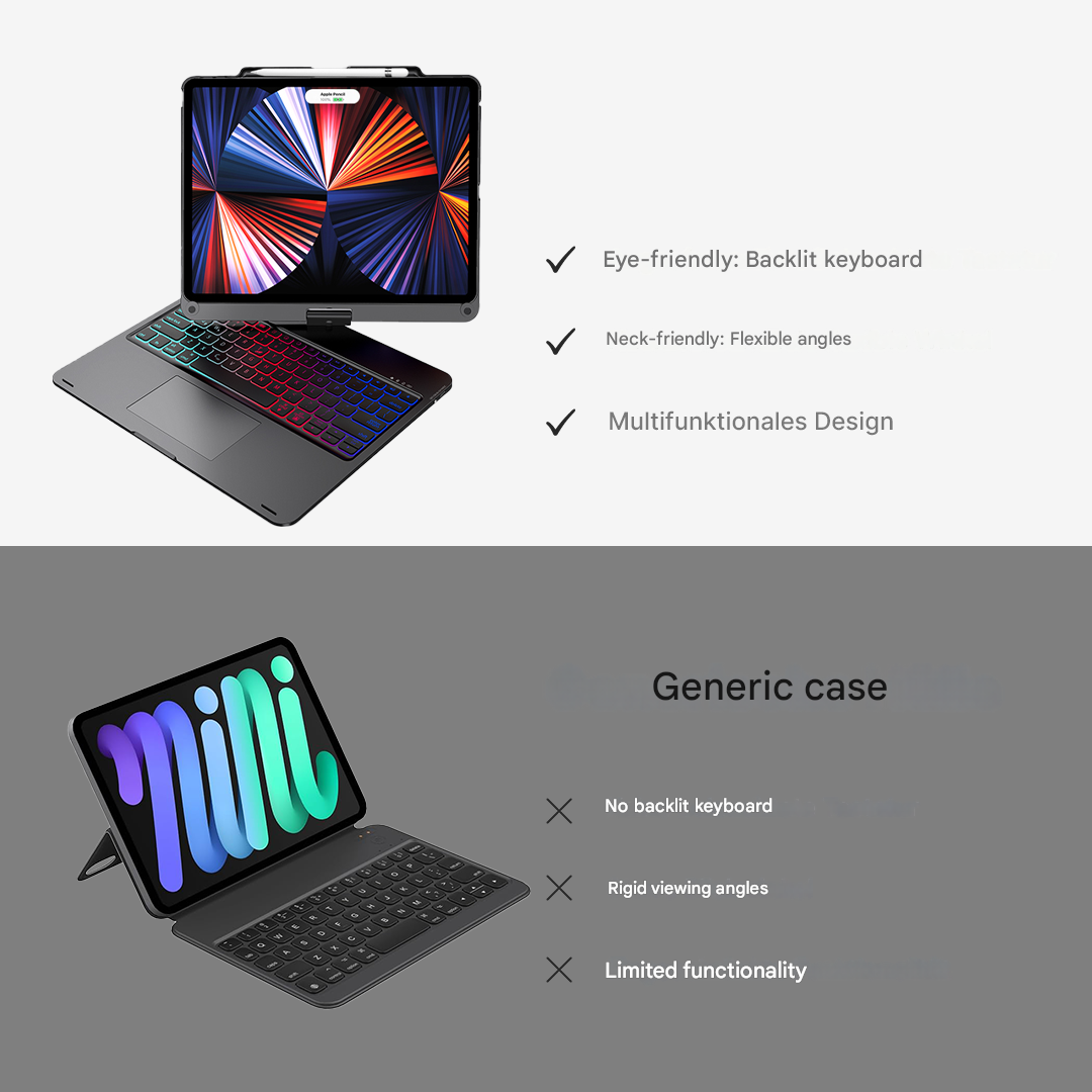 Vezeték nélküli 360°-ban forgatható billentyűzet - KeySpin borító
