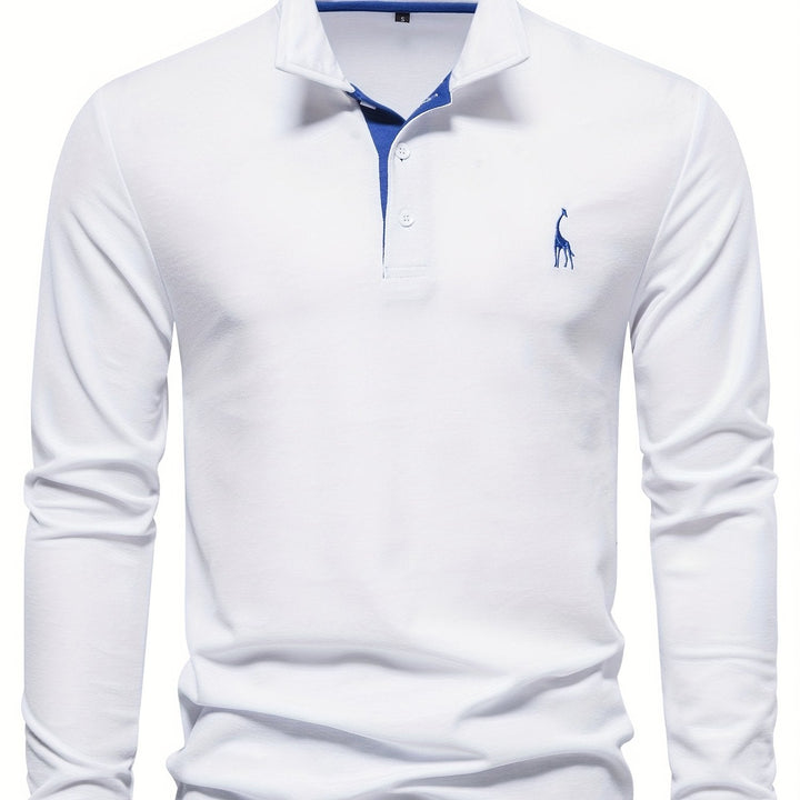 Kényelmes Férfi Polo Hosszú Ujjú