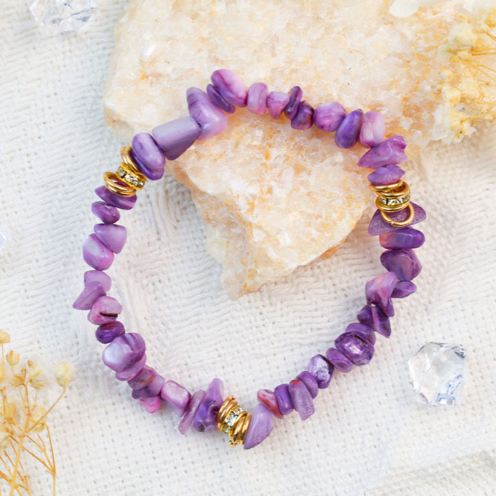 Stílusos Természetes Kő Kristály Gyöngy Karkötő - Celine