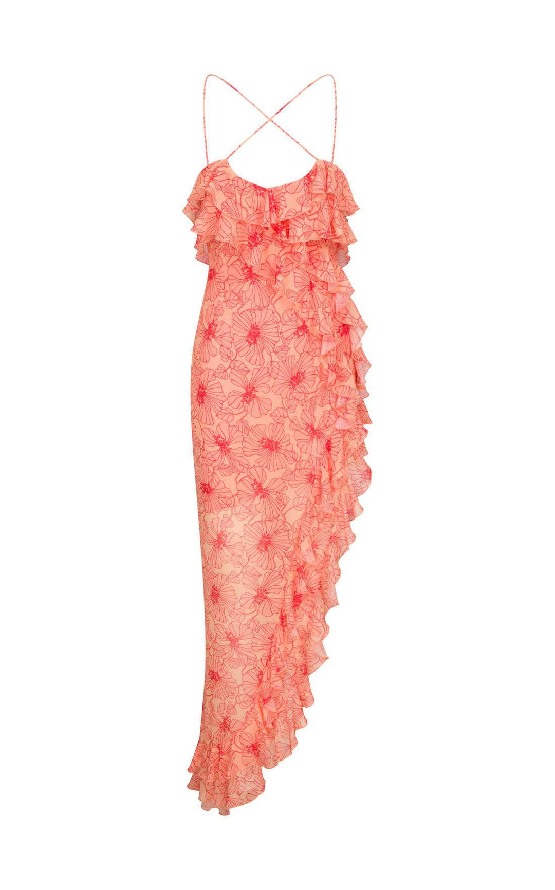 Chiffon Maxi Ruha Ráncokkal és Keresztpánttal – Elenna