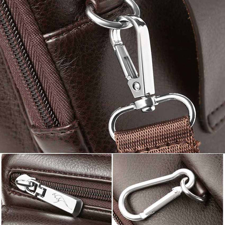 Kompakt PU bőr keresztpántos táska férfiaknak állítható pánttal