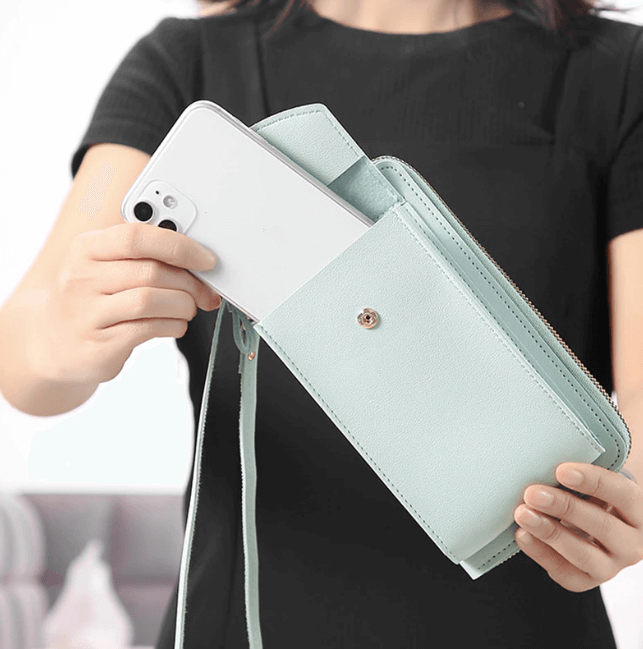 Kompakt PU bőrből készült keresztpántos válltáska állítható pánttal