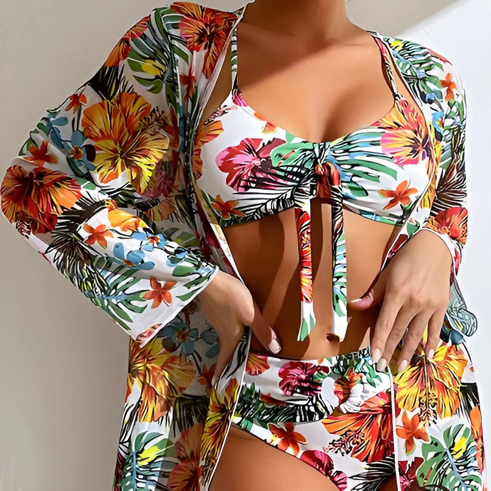 Háromrészes bikini szett magas derekú fazonnal – Yara