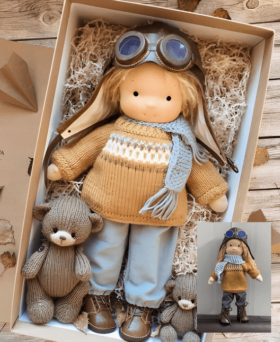 Kézzel készült Waldorf Plüss Figura - Poppi