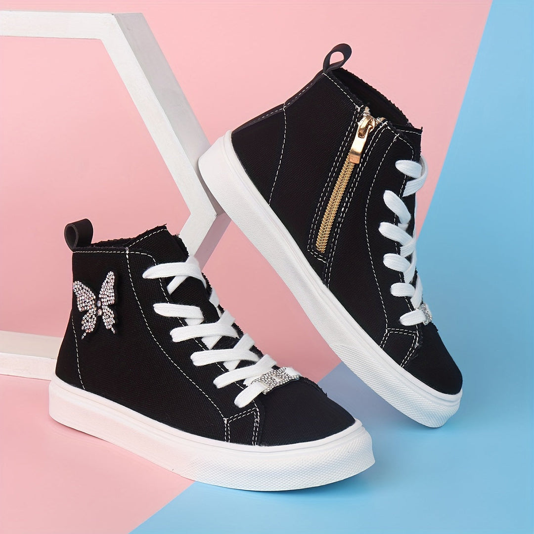 Magas vászon gyerekcipők Lunel | Pillangó masnival | Stílusos & Játéko