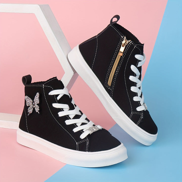 Magas vászon gyerekcipők Lunel | Pillangó masnival | Stílusos & Játéko