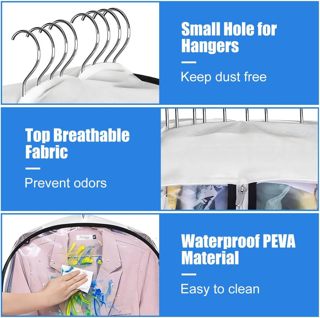 Átlátszó Gussetes Ruházati Takarók – 3 darabos Tárolótáskák Oldalsó Cipzárral (Vásárolj 1-et, 1 ingyen)